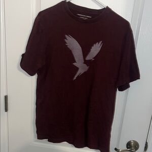 American Eagle Outfitters maroon Short Sleeve Tee